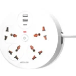 Green Lion Orbit Power Strip 7-in-1 Retractable Power Cord - White