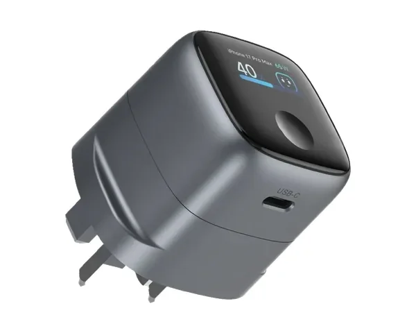 Green Lion Prime AVS TFT Wall Charger With GaNStorm Technology - Grey