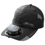 Green Lion Solar Cooler Cap with Rechargeable Bladeless Fan - Black