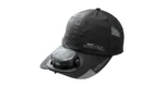 Green Lion Solar Cooler Cap with Rechargeable Bladeless Fan - Black