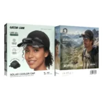Green Lion Solar Cooler Cap with Rechargeable Bladeless Fan - Black