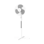 Green Lion Stand Fan 16'' with 3 Blade Design & 110° Auto Oscillation - White