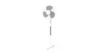 Green Lion Stand Fan 16'' with 3 Blade Design & 110° Auto Oscillation - White