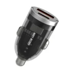 Green Lion Transparent Dual Port Car Charger - Black