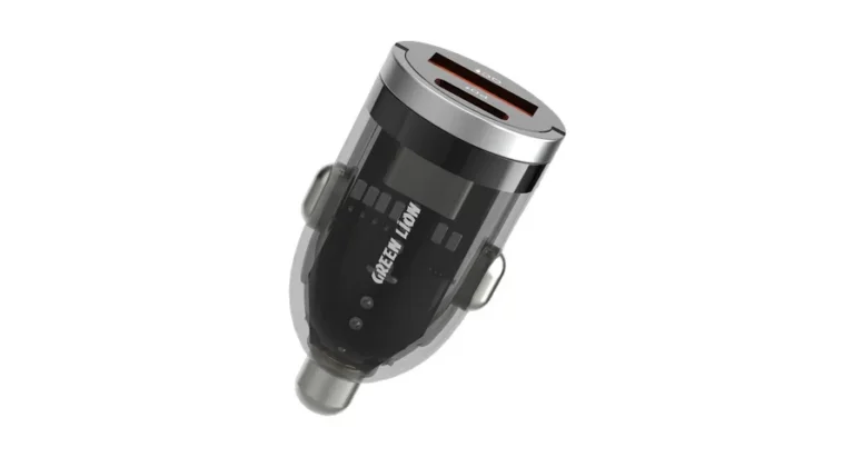 Green Lion Transparent Dual Port Car Charger - Black