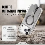 Levelo Spira MagSafe Case with MagGrip Clear Protection for iPhone 18/17 Pro / Pro Max