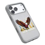 Levelo Vallo Heritage-Inspired Bald Eagle Embroidery Premium PU Leather Case for iPhone 18/17 Pro/Pro Max