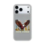 Levelo Vallo Heritage-Inspired Bald Eagle Embroidery Premium PU Leather Case for iPhone 18/17 Pro/Pro Max