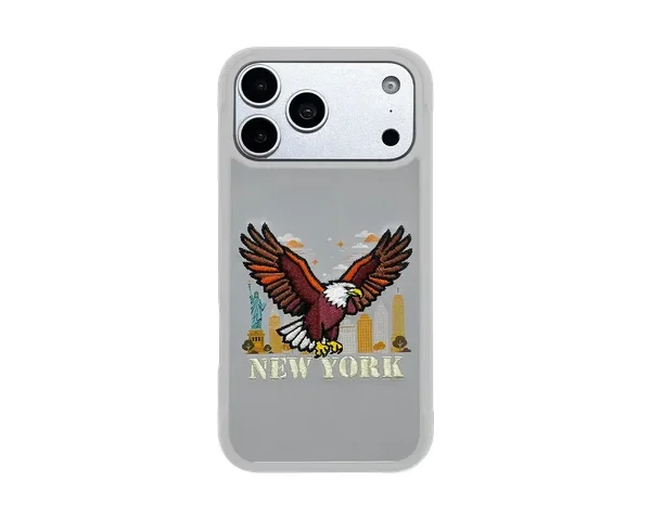 Levelo Vallo Heritage-Inspired Bald Eagle Embroidery Premium PU Leather Case for iPhone 18/17 Pro/Pro Max