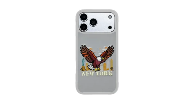 Levelo Vallo Heritage-Inspired Bald Eagle Embroidery Premium PU Leather Case for iPhone 18/17 Pro/Pro Max
