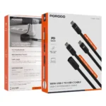 Porodo 100W USB-C to USB-C Extendable Cable - Black