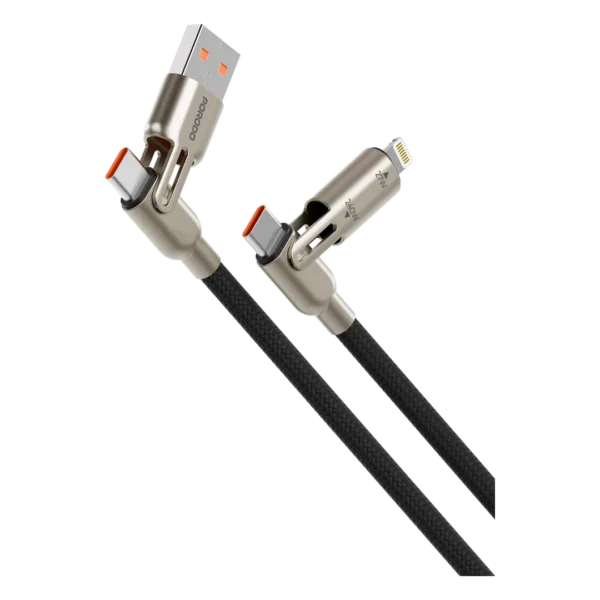 Porodo 4-In-1 240W Braided Cable - Black