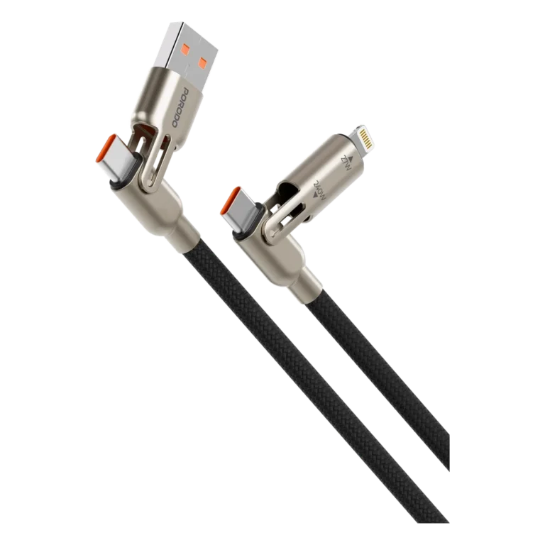 Porodo 4-In-1 240W Braided Cable - Black