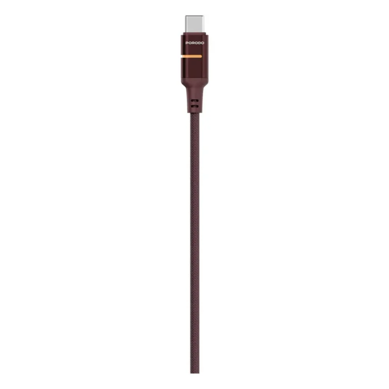 Porodo Arcano 60W USB-C to USB-C Cable with Ambient LED - Burgundy