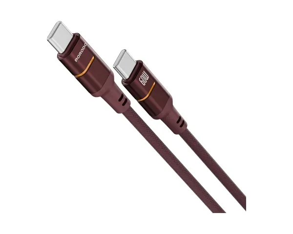 Porodo Arcano 60W USB-C to USB-C Cable with Ambient LED - Burgundy