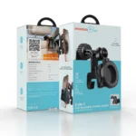 Porodo Blue 2-in-1 Car Headrest Phone Holder with Built-In Hook - Black