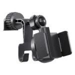 Porodo Blue 2-in-1 Car Headrest Phone Holder with Built-In Hook - Black