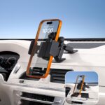 Porodo Blue 2-in-1 Car Phone Holder with Nano-Adhesive Dashboard Mount - Black