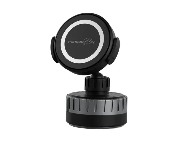 Porodo Blue Car Phone Holder with Multi-Surface Mounting - Black