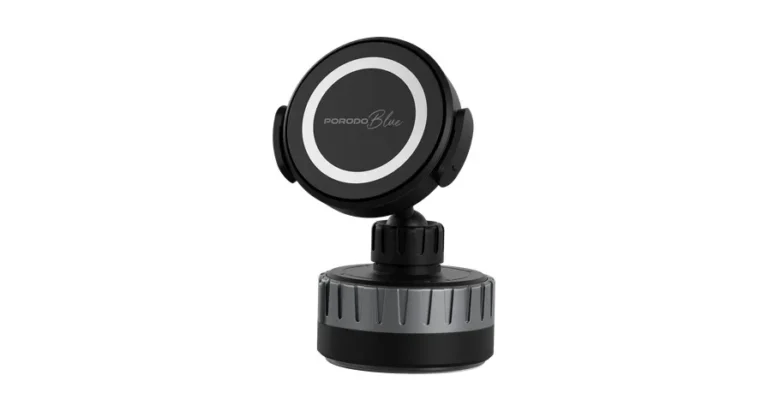 Porodo Blue Car Phone Holder with Multi-Surface Mounting - Black