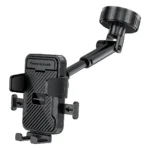 Porodo Blue Extendable Cradle Phone Holder with Stable Vaccum Suction Attachment - Black