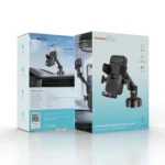 Porodo Blue Extendable Cradle Phone Holder with Stable Vaccum Suction Attachment - Black