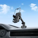 Porodo Blue Extendable Cradle Phone Holder with Stable Vaccum Suction Attachment - Black