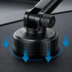 Porodo Blue Suction Cup Magnetic Car Phone Mount with Dashboard & Windshield Mounting - Black