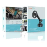 Porodo Blue Suction Cup Magnetic Car Phone Mount with Dashboard & Windshield Mounting - Black