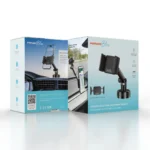 Porodo Blue Vaccum Suction Care Phone Mount Dashboard & Windshield Compatible - Black