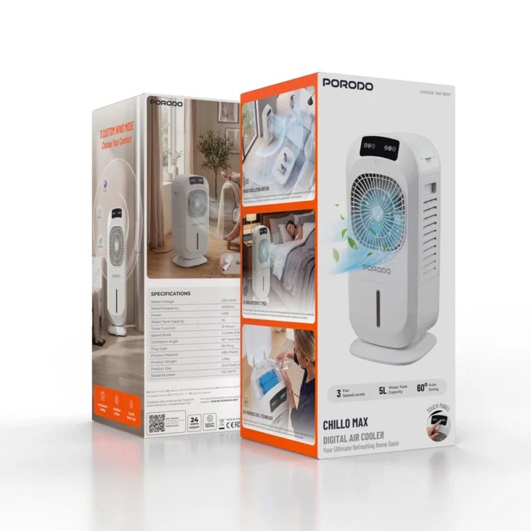 Porodo Chillo Max Digital Air Cooler 5L - White