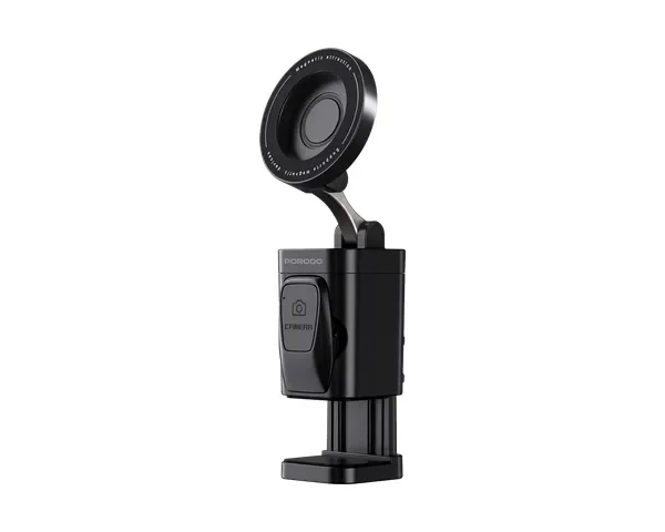 Porodo Clip Selfie Travel Phone Mount with Ultra-Strong Magnetic Attachment - Black