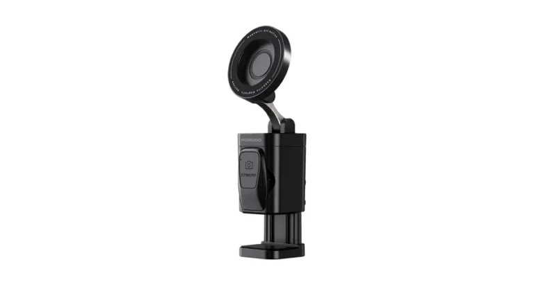 Porodo Clip Selfie Travel Phone Mount with Ultra-Strong Magnetic Attachment - Black