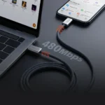 Porodo Cobra 60W Ultra-Slim USB-C to USB-C Cable With Nylon Braided Design – Blue
