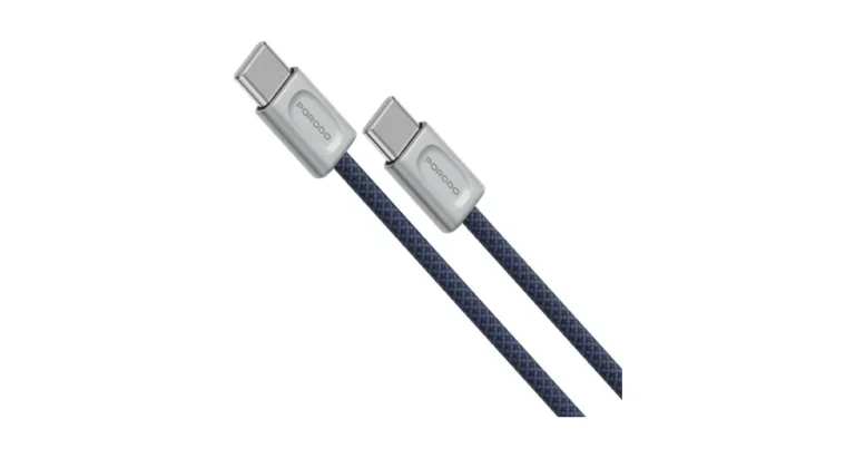 Porodo Cobra 60W Ultra-Slim USB-C to USB-C Cable With Nylon Braided Design – Blue