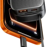 Porodo Cross Multi-Port Car Charger with Integrated USB-C Cable - Black