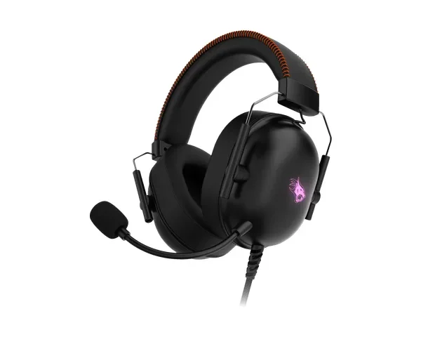 Porodo Gaming Aloma Wired Headphones with Soft Over-Ear Foam Pads - Black