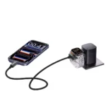 Porodo Halom 2-in-1 60W USB-C to USB-C Cable With 2.5W Wireless Smartwatch Charging - Black