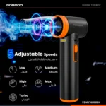 Porodo Jetra Portable Blower Fan With LED Lights - Black