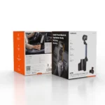 Porodo Kairo 2-in-1 Car Cup Holder & Phone Mount with Magnetic & Clamp Holder Interchangeable Heads – Black