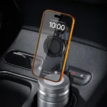 Porodo Kairo 2-in-1 Car Cup Holder & Phone Mount with Magnetic & Clamp Holder Interchangeable Heads – Black