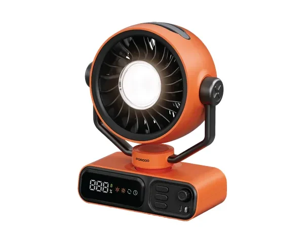 Porodo Lifestyle Chillo Camper Desktop Outdoor Fan with Smart Display & Easy Control - Black