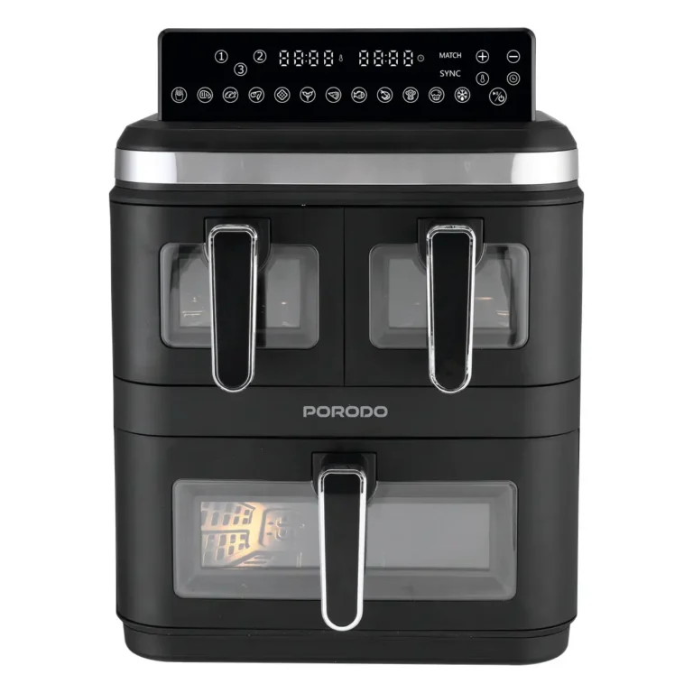 Porodo Lifestyle Crispio Triple Basket Air Fryer - Black