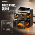 Porodo Lifestyle Crispio Triple Basket Air Fryer - Black