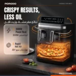 Porodo Lifestyle Crispio Triple Basket Air Fryer - Black