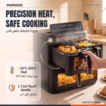 Porodo Lifestyle Crispio Triple Basket Air Fryer - Black