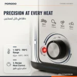 Porodo Lifestyle Crispo Single Basket Electric Deep Fryer - Silver / Black