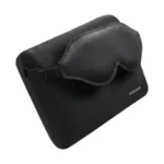 Porodo Lifestyle Dorsa Travel Pillow & 3D Eye Mask With Elastic Band & Adjustable Buckle - Black