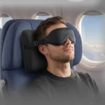 Porodo Lifestyle Dorsa Travel Pillow & 3D Eye Mask With Elastic Band & Adjustable Buckle - Black