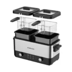 Porodo Lifestyle Dual Crispo Dual Basket Electric Deep Fryer with Manual Heat Control - Black